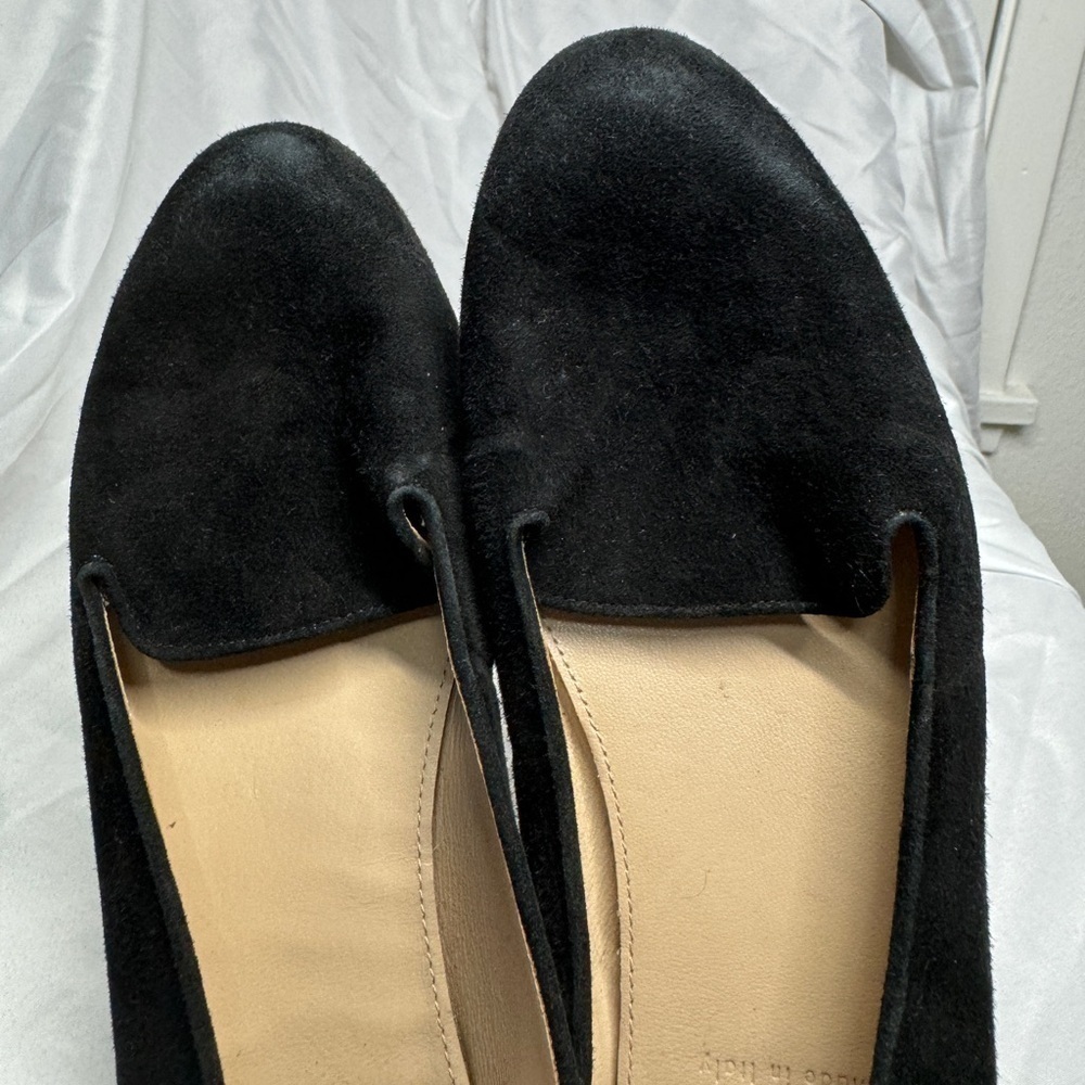 J. Crew Black Suede Smoking Loafer Flat Shoes Size 6.5 - Picture 14 of 16